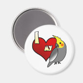 Aimant J'aime mon Cockatiel (Recto/Verso)
