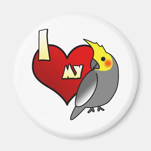 Aimant J'aime mon Cockatiel (Devant)
