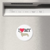 Aimant J'Aime Mon Dachshund ! (In Situ (Lave-vaisselle))