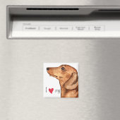 Aimant J'aime mon Dachshund (In Situ (Lave-vaisselle))