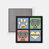 Aimant J'Aime Mon Dachshund (Recto/Verso)
