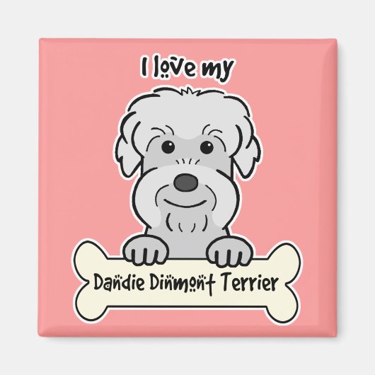 Aimant J'Aime Mon Dandie Dinmont Terrier (Devant)