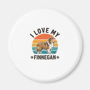 Aimant J'aime mon design de t-shirt avec le nom Finnegan