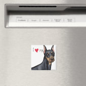 Aimant J'aime mon Doberman (In Situ (Lave-vaisselle))