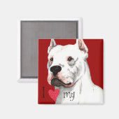 Aimant J'aime mon Dogo Argentino (Recto/Verso)