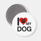 AIMANT J'AIME MON EMPREINTE DE PATTE DE CHIEN (Recto/Verso)