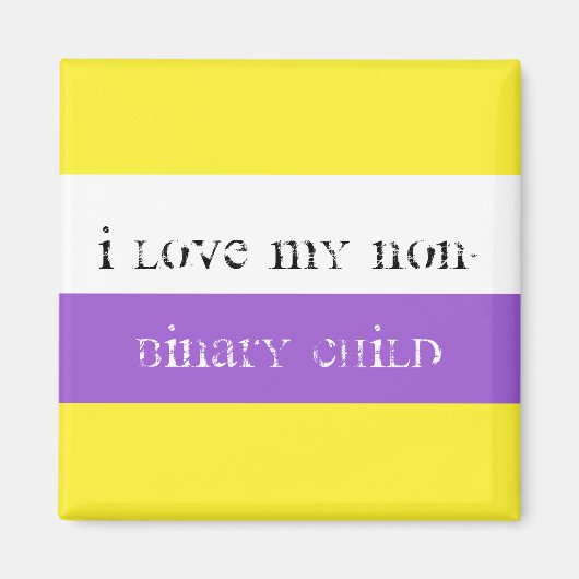 Aimant J'aime mon enfant non-binaire (Devant)