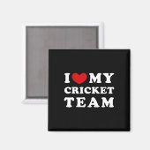 Aimant J'aime mon équipe de cricket (Recto/Verso)