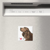 Aimant J'aime mon Field Spaniel (In Situ (Lave-vaisselle))