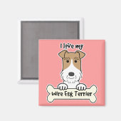 Aimant J'Aime Mon Fil Fox Terrier (Recto/Verso)