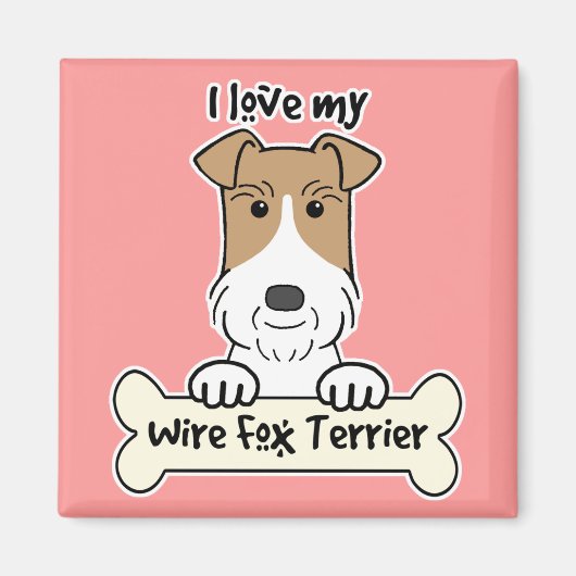 Aimant J'Aime Mon Fil Fox Terrier (Devant)