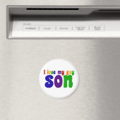 Aimant J'Aime Mon Fils Gay Retro Rainbow Maman (In Situ (Lave-vaisselle))