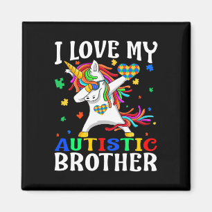 Aimant J'Aime Mon Frère Autiste Sensibilisation sur l'aut