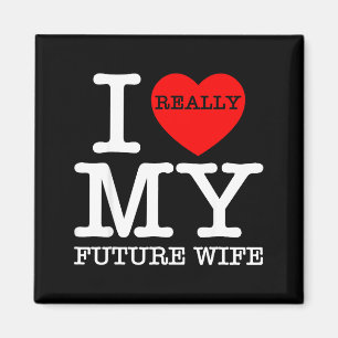 Aimant J'aime mon futur femme mariage fiancée marié