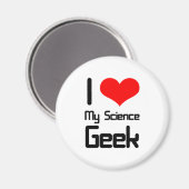 Aimant J'aime mon geek scientifique (Recto/Verso)