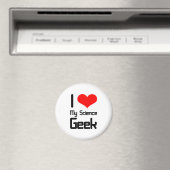 Aimant J'aime mon geek scientifique (In Situ (Lave-vaisselle))
