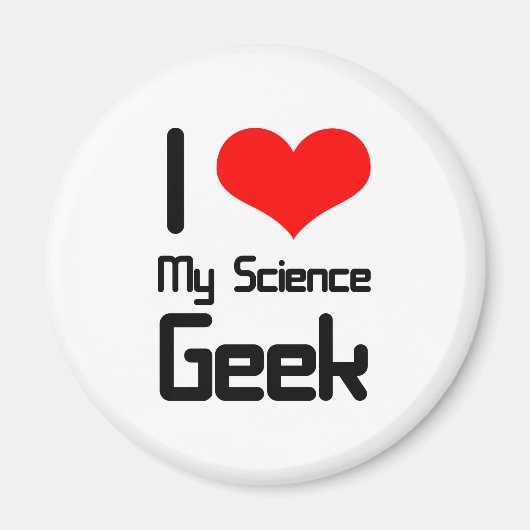 Aimant J'aime mon geek scientifique (Devant)
