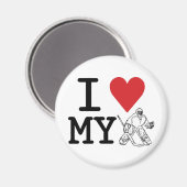 Aimant J'Aime Mon Goalie De Hockey (Recto/Verso)