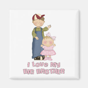 Aimant J'aime mon grand frère garçon et ma petite fille