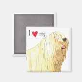 Aimant J'aime mon Komondor (Recto/Verso)
