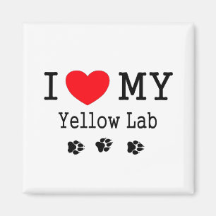 Aimant J'aime mon laboratoire jaune
