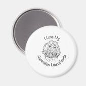Aimant J'Aime Mon Labradoodle Australien (Recto/Verso)