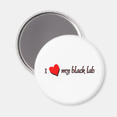 Aimant J'aime mon Labrador noir (Recto/Verso)