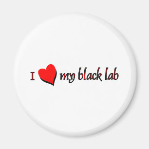 Aimant J'aime mon Labrador noir