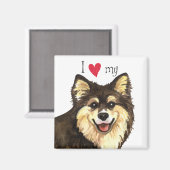 Aimant J'aime mon Lapphund finlandais (Recto/Verso)