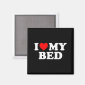 Aimant J'aime mon lit - Cœur Rouge (Recto/Verso)