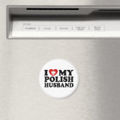 Aimant J'Aime Mon Mari Polonais (In Situ (Lave-vaisselle))