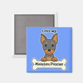 Aimant J'Aime Mon Miniature Pinscher (Recto/Verso)