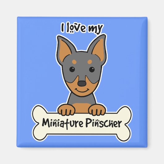 Aimant J'Aime Mon Miniature Pinscher (Devant)