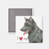 Aimant J'aime mon Mudi (Recto/Verso)