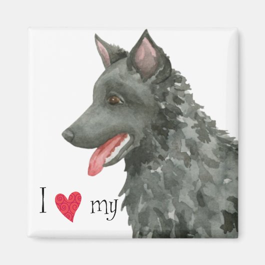 Aimant J'aime mon Mudi (Devant)