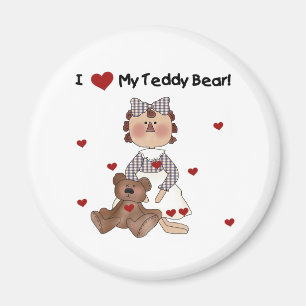 Aimant J'aime mon ours de nounours