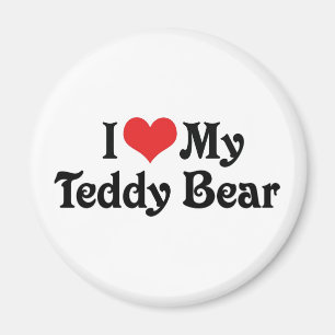 Aimant J'aime mon ours en peluche