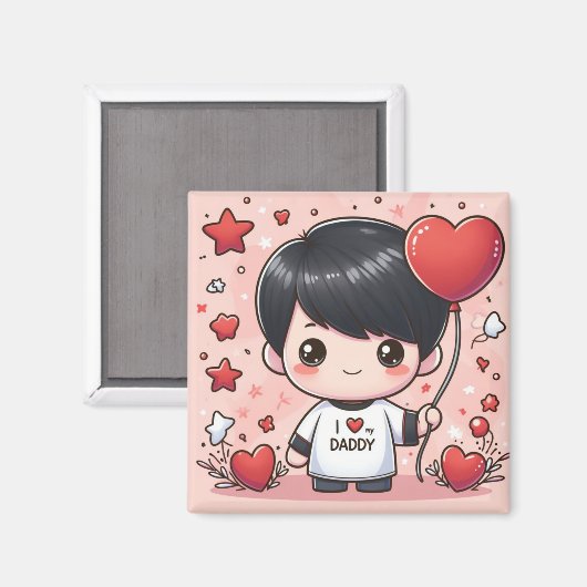 Aimant J'Aime Mon Papa (Recto/Verso)