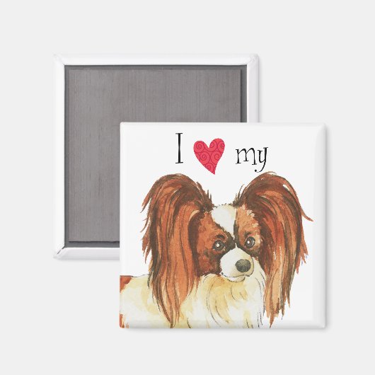 Aimant J'aime mon papillon (Recto/Verso)