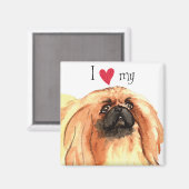 Aimant J'aime mon Pekingese (Recto/Verso)