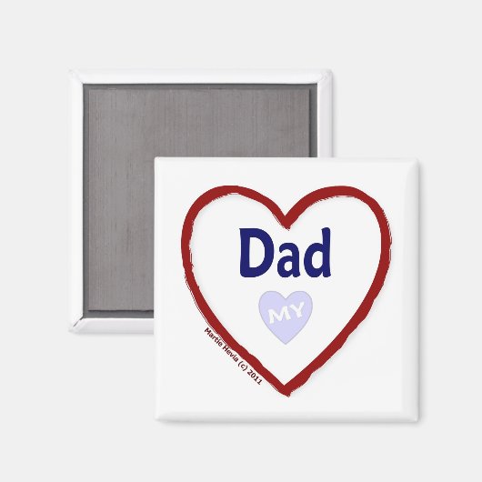 Aimant J'aime mon père (Recto/Verso)