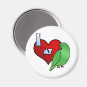 Aimant J'aime mon perruque indienne Ringneck Hen (Recto/Verso)