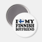 Aimant J'aime mon petit ami finlandais (Recto/Verso)