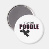 Aimant J'Aime Mon Poodle Noir (Recto/Verso)