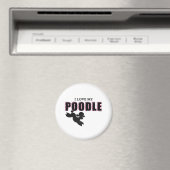 Aimant J'Aime Mon Poodle Noir (In Situ (Lave-vaisselle))