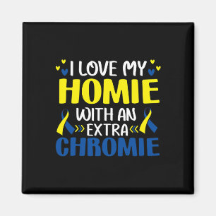 Aimant J'aime mon pote avec un chromosome supplémentaire