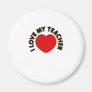 Aimant J'aime mon professeur (le coeur)