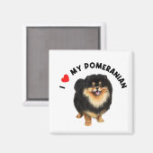 Aimant J'Aime Mon Puppy Chien Poméranien Mignonne (Recto/Verso)