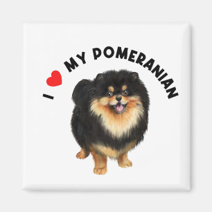 Aimant J'Aime Mon Puppy Chien Poméranien Mignonne