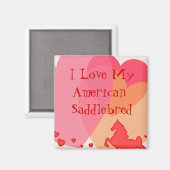 Aimant J'Aime Mon Saddlebred Américain (Recto/Verso)